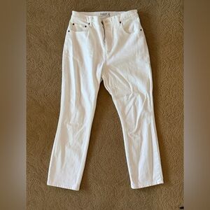 Abercrombie & Fitch Slim Straight Ultra High Rude Cream Curve Love Jeans, 10xs